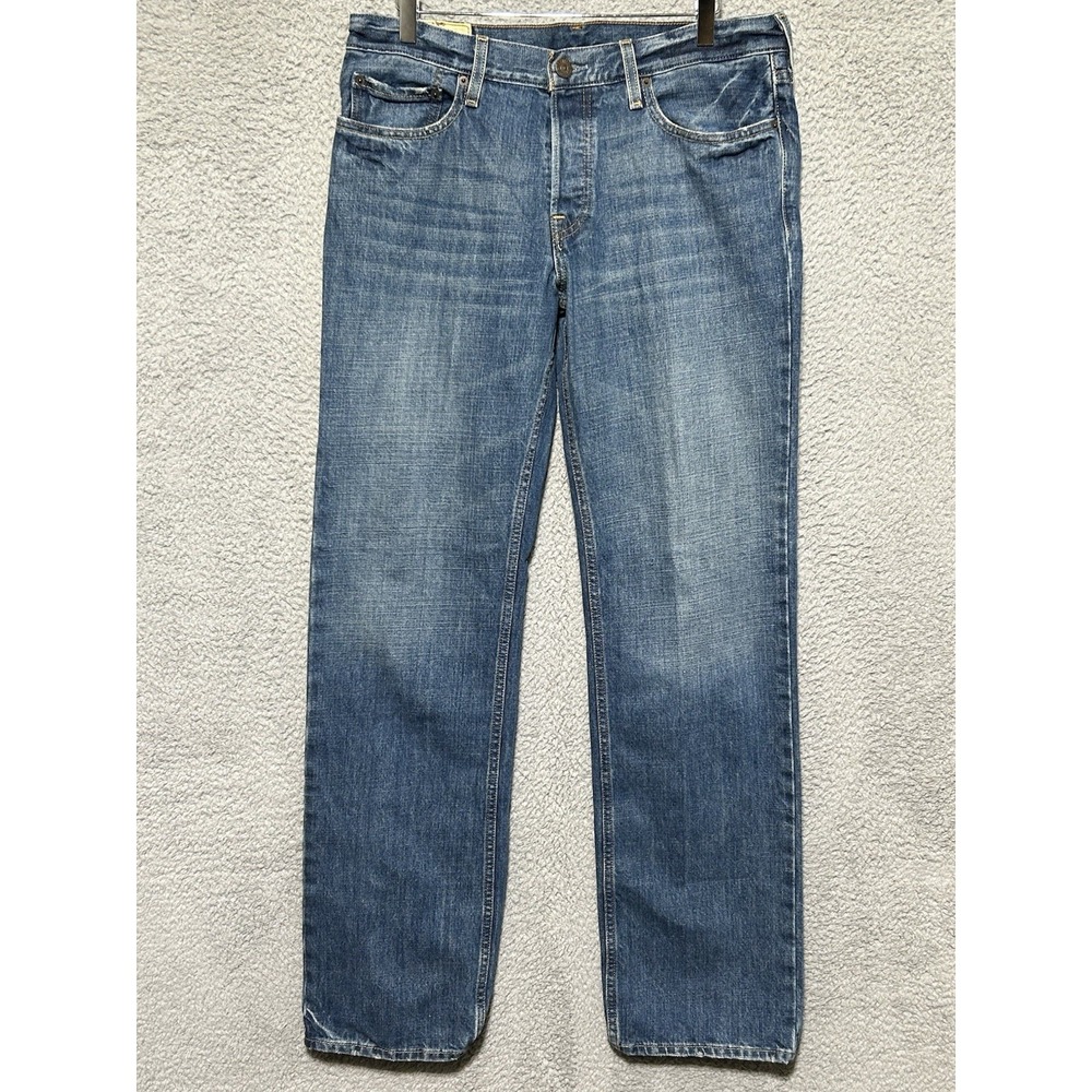 Hollister Medium Wash Denim Blue Jeans 34x34 Mens Straight Y2K Skater Preppy